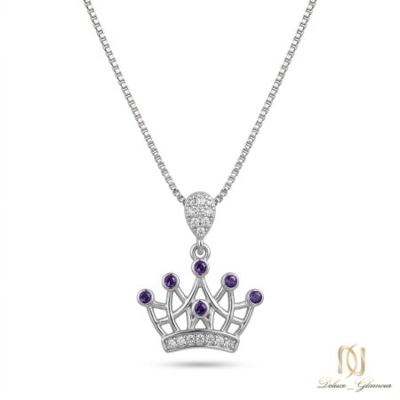 گردنبند نقره زنانه طرح تاج مجلسی ne-new-64 عکس اصلی