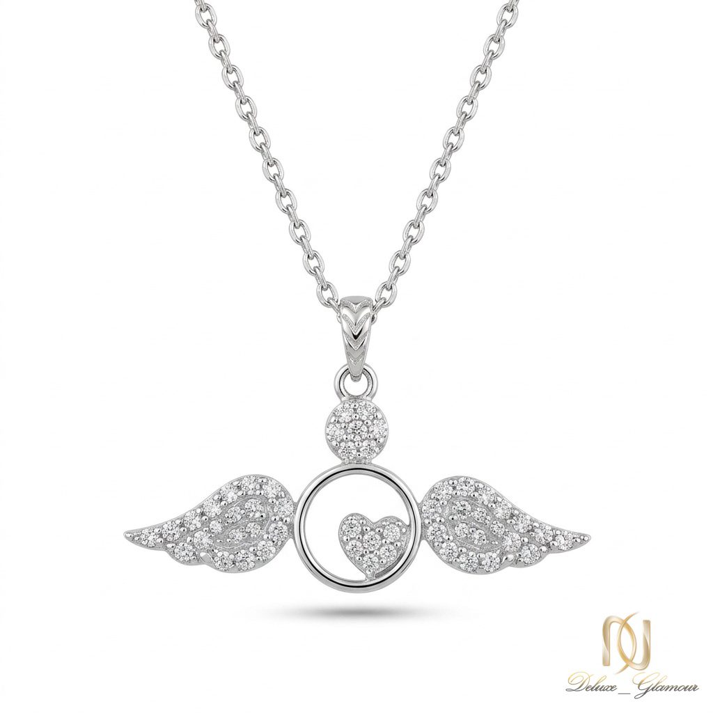 گردنبند نقره زنانه طرح فرشته و قلب ne-new-89 عکس اصلی