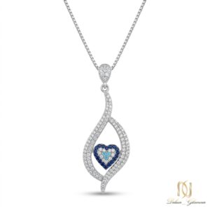 گردنبند نقره زنانه طرح چشم نظر و قلب ne-new-67 عکس اصلی