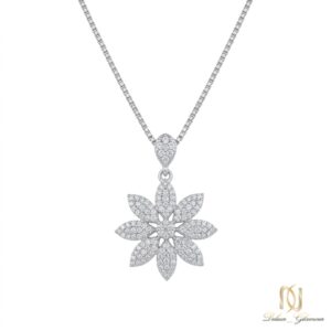 گردنبند نقره زنانه طرح گل هشت‌پر مجلسی ne-new-68 عکس اصلی