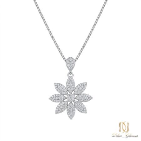 گردنبند نقره زنانه طرح گل هشت‌پر مجلسی ne-new-68 عکس اصلی