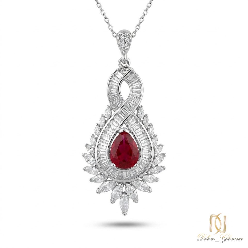 گردنبند نقره زنانه مجلسی طرح اشک ne-new-97 عکس اصلی
