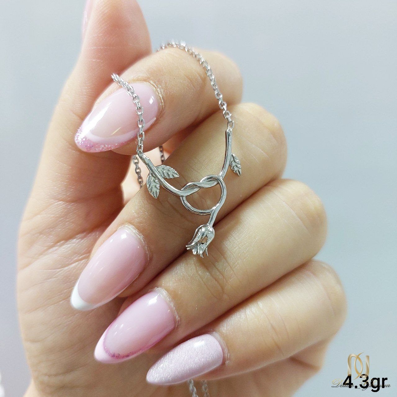 گردنبند نقره زنانه مدل گل رز - ne-n297 - 3