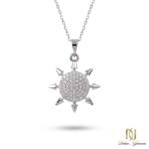 گردنبند نقره زنانه نگین دار طرح خورشید ne-new-47 عکس اصلی