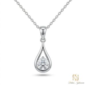 گردنبند نقره زنانه پلاک قطره اشک ظریف ne-new-87 عکس اصلی
