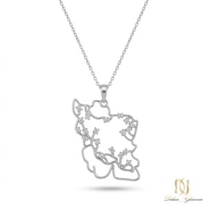 گردنبند نقره زنانه پلاک نقشه ایران ne-new-77 عکس اصلی