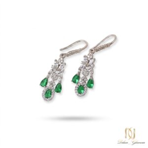 گوشواره نقره آویز طرح گل مجلسی er-s-33 عکس اصلی