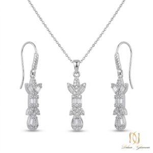 نیم ست نقره زنانه مجلسی گل و برگ ce-new-93 عکس اصلی