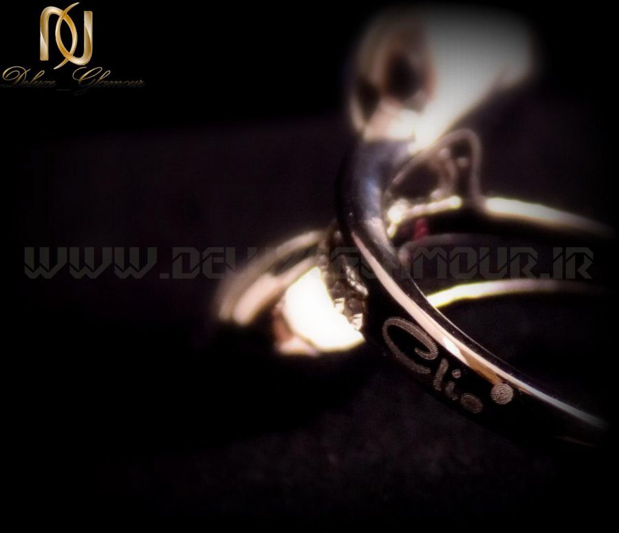 انگشتر دخترانه کلیو با نگین های آبی روشن rg-n114 از پشت