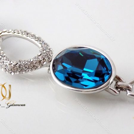 دستبند دخترانه لوکس کلیو با المان های سواروسکی cl-194-D از کنار