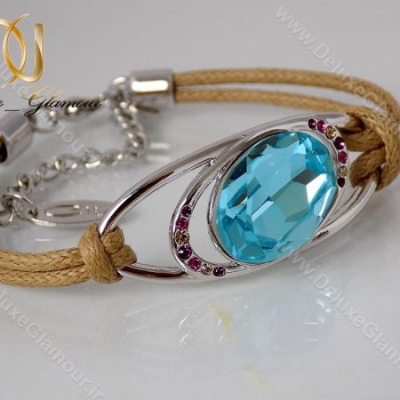 دستبند اسپرت دخترانه آبی کنفی با المان های سواروسکی ds-n120