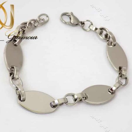 دستبند دخترانه زنجیری نقره ای استیل اسپرت ds-n137 از بالا