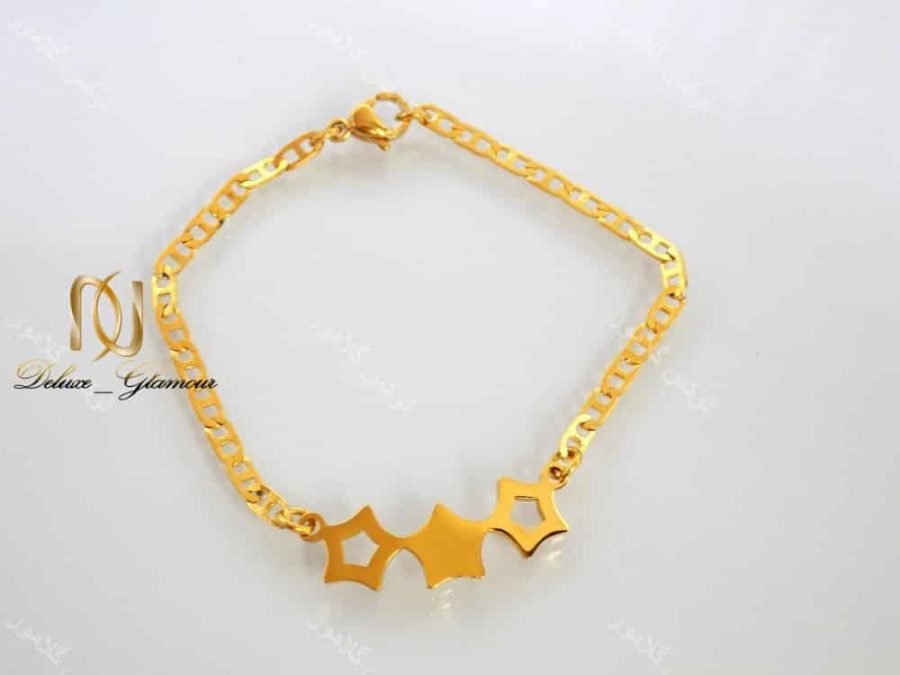 دستبند دخترانه بچگانه استیل طرح سه ستاره ds-n142 کامل