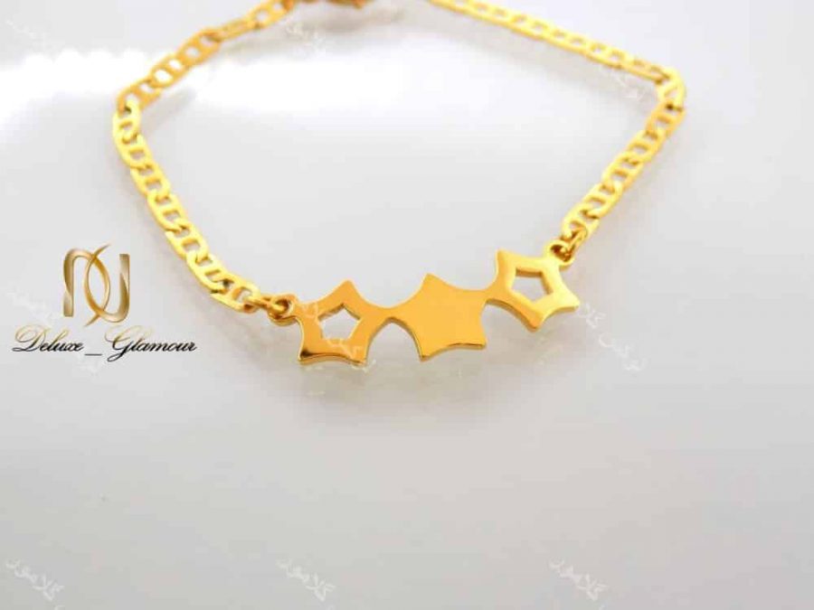 دستبند دخترانه بچگانه استیل طرح سه ستاره ds-n142 از بالا