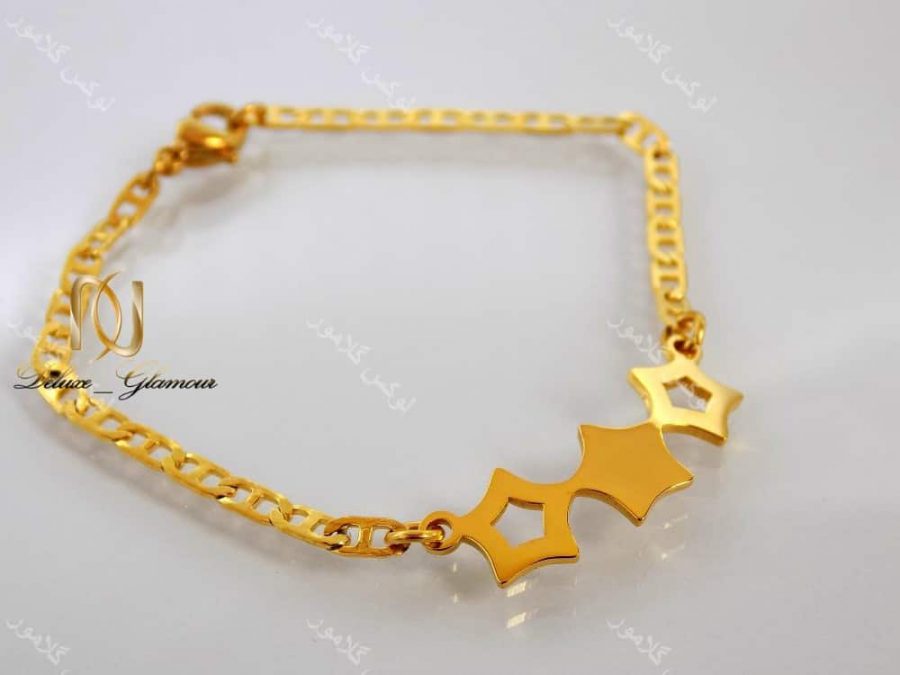 دستبند دخترانه بچگانه استیل طرح سه ستاره ds-n142 از کنار