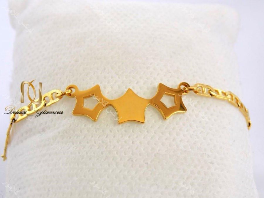 دستبند دخترانه بچگانه استیل طرح سه ستاره ds-n142 از نزدیک