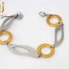 دستبند دخترانه فشن طلایی و نقره ای استیل ds-n136 از بالا