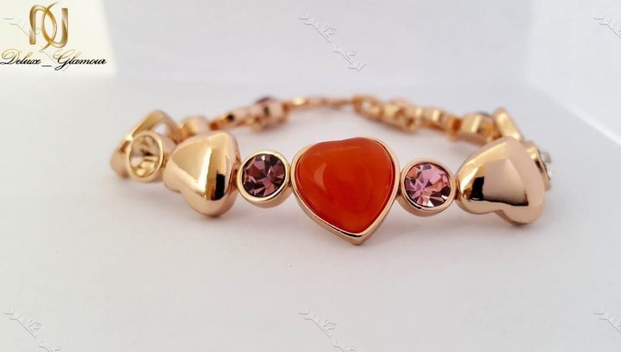 دستبند دخترانه قلبی رزگلد کلیو با کریستالهای سواروفسکی اصل Ds-n166 عکس اصلی