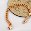 دستبند زنانه زنجیری طرح طلای ژوپینگ با روکش آب طلای 18 عیار و طول 20 سانتی ds-n171 از نمای روبرو