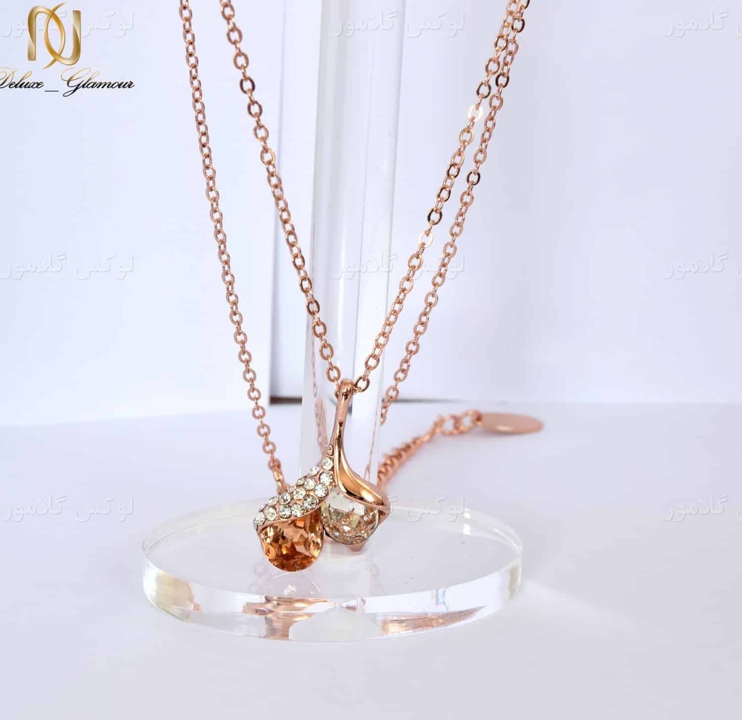 گردنبند رزگلد دخترانه جواهری کلیو با کریستال سواروسکی ne-n024 گردنبند رزگلد دخترانه جواهری کلیو با کریستال سواروسکی ne n024 - گردنبند رزگلد دخترانه جواهری کلیو با کریستال سواروسکی ne-n024