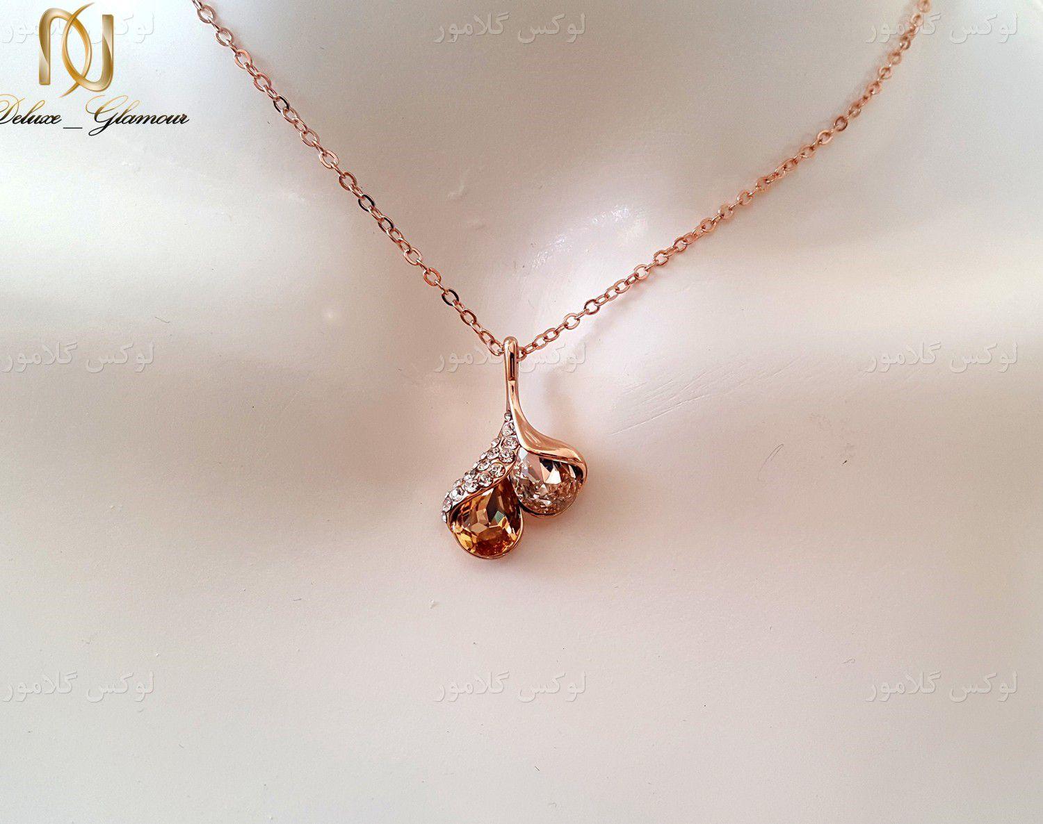 گردنبند رزگلد دخترانه جواهری کلیو با کریستال سواروسکی ne-n024 گردنبند رزگلد دخترانه جواهری کلیو با کریستال سواروسکی ne n024 3 - گردنبند رزگلد دخترانه جواهری کلیو با کریستال سواروسکی ne-n024