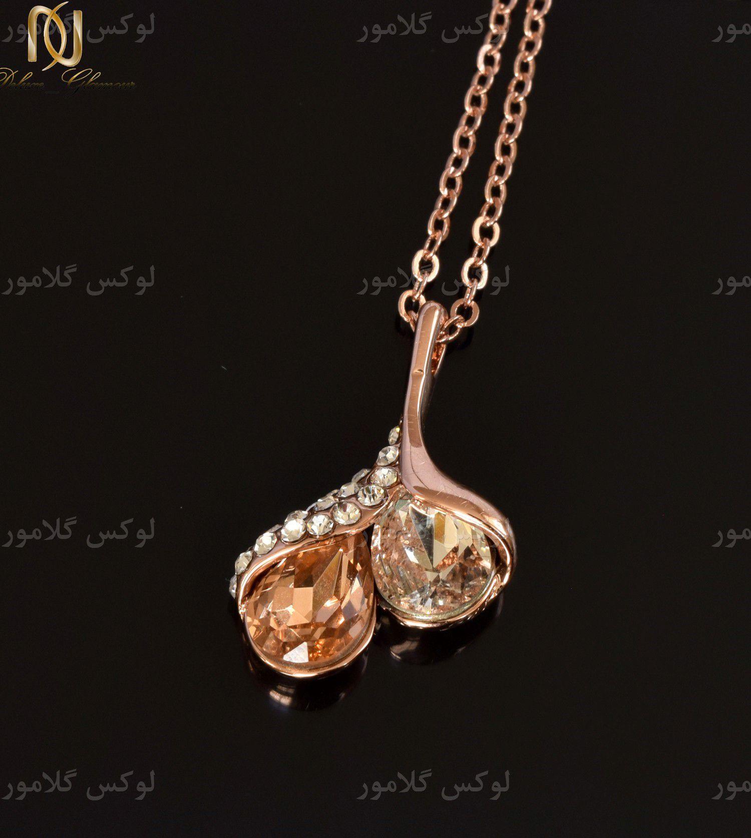 گردنبند رزگلد دخترانه جواهری کلیو با کریستال سواروسکی ne-n024 گردنبند رزگلد دخترانه جواهری کلیو با کریستال سواروسکی ne n024 - گردنبند رزگلد دخترانه جواهری کلیو با کریستال سواروسکی ne-n024