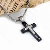 خرید گردنبند مردانه استیل طرح صلیب با زنجیر آجری 23 سانتی nw-n147 از نمای پایین