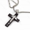 خرید گردنبند مردانه استیل طرح صلیب با زنجیر آجری 23 سانتی nw-n147 از نمای کنار