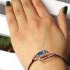 دستبند دخترانه جواهری رزگلد کلیو با نگین های سواروسکی اصل ds-n195 از نمای کنار