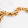 دستبند زنانه ژوپینگ 20 سانتی با طرح زنجیری کارتیر و روکش آب طلای 18 عیار ds-n181 از نمای کنار