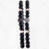 دستبند ست دخترانه و پسرانه سنگ اونیکس با مهره های توپی مارکازیت ah-d106 از نمای روبرو