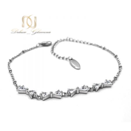 دستبند دخترانه طرح پاپیون با کریستالهای سواروفسکی Ds-n164 از نمای سفید