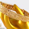دستبند زنانه طرح طلای ژوپینگ با قفل جعبه ای ds-n20 از نمای نزدیک