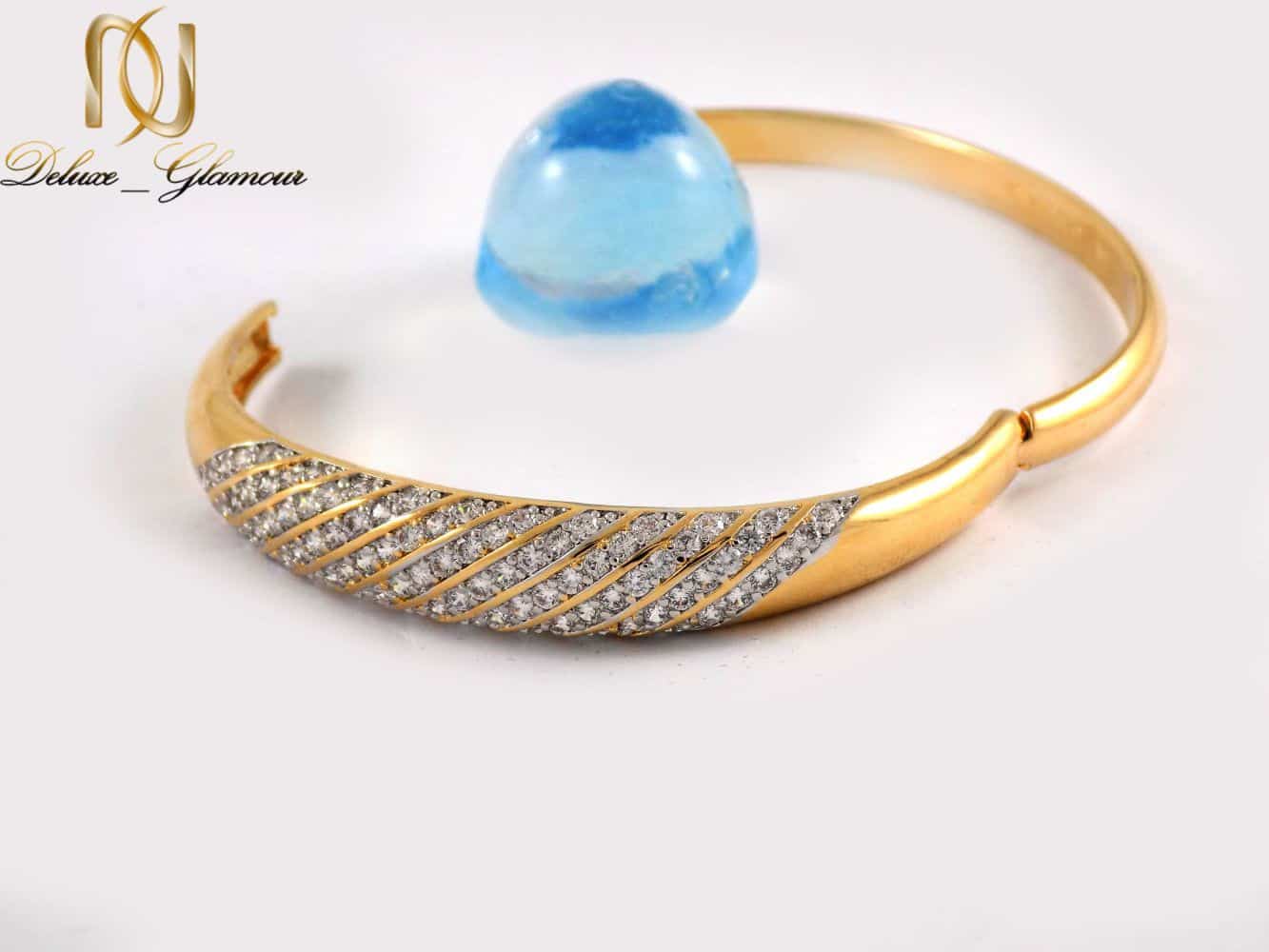 دستبند دخترانه ژوپینگ با قطر 57 میلی متری و نگین های زیرکونیا ds-n209 از نمای باز