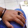 ست دستبند و انگشتر مردانه مونت بلانک مشکی اسپرت gl-s107 از نمای بالا