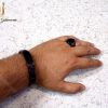 ست دستبند و انگشتر مردانه مونت بلانک مشکی اسپرت gl-s108 از نمای دور