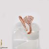 انگشتر دخترانه جواهری طرح صدفی با نگین های سواروسکی rg-n234 از نمای کنار