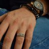 خرید انگشتر مردانه نقره ظریف با مارکازیت سواروسکی rg-n203 - روی دست