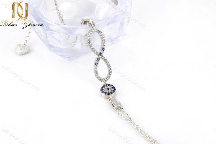 خرید دستبند نقره دخترانه بینهایت و چشم نظر Ds-n222 - عکس اصلی