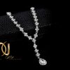 نیم ست جواهري عروس کلیو با کریستالهای سواروسکی Ns-n202 - گردنبند