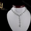 نیم ست جواهري عروس کلیو با کریستالهای سواروسکی Ns-n202 - گردنبند روی مانکن