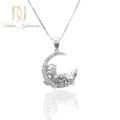 گردنبند نقره دخترانه طرح فرشته با نگین برلیان اتمی nw-n234