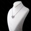 گردنبند دخترانه نقره طرح الماس با نگین های برلیان اتمی nw-n248 از نمای روی استند
