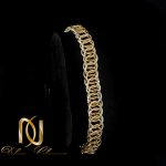 دستبند زنانه استیل طرح طلای زنجیری 22 سانتی DS-N261 از نمای مشکی