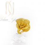انگشتر نقره زنانه طلایی طرح گل rg-n311 از نمای کنار
