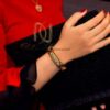 دستبند نقره زنانه دو رنگ طرح پرستیژ ds-n292 از نمای روی دست