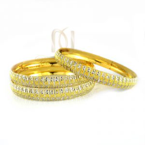 النگو نقره زنانه طرح طلای دو رنگ al-n108 از نمای سفید