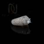 انگشتر نقره زنانه طرح تگ نگين rg-n320 از نماي مشكي