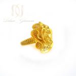 انگشتر نقره زنانه طرح طلاي گل RG-N327 از نماي كنار