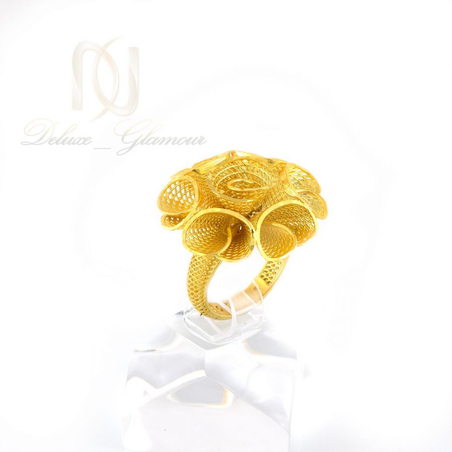 انگشتر نقره زنانه طرح فيوژن طلايي rg-n326 از نماي كنار